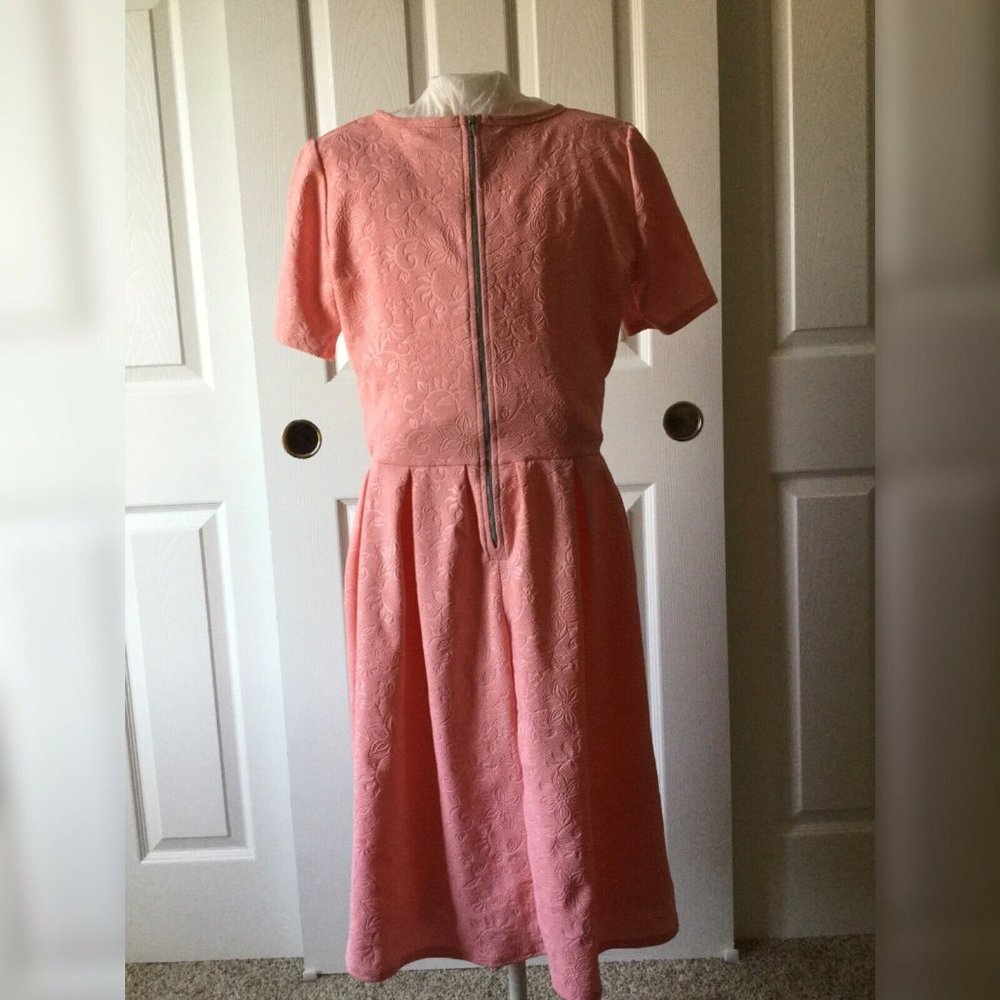 LuLaRoe Pink Floral Midi Dress - Picture 2 of 3